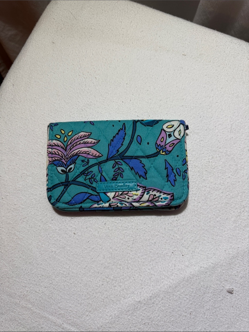 Vera Bradley Teal Floral Card Wallet